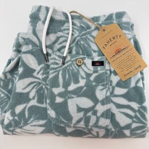 Faherty Brand Mens Cabana Towel Terry Swim Shorts Poolside Foliage Teal XL NEW